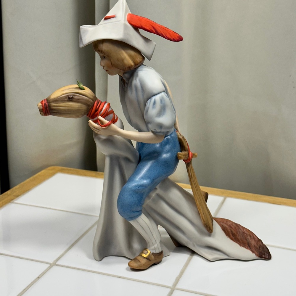 Cybis Yankee Doodle Dandy Horse Boy Figurine Unisex OS Blue White Matte Bisque